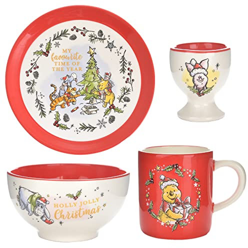 Widdop Disney Noël Vaisselle/Dîner Ensemble - Winnie L'Ourson (XM9670)