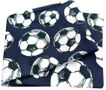 Wollhuhn ÖKO Kinder/Jungen/Mädchen Cooles Elastisches Stirnband/Haarband Bequem Zweilagig Jersey Oder Fleece Viele Motive 21215152 (Fußball Dunkelblau)