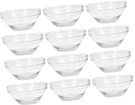 minkissy 12pcs Facial Mask Mixing Bowl 2.4/6cm Transparent Facial Mask Bowls DIY Mud Bowl for Salon Spa and Home Use