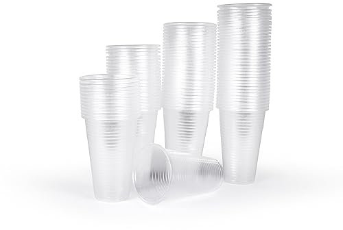Inoverse 3000 Stück Plastikbecher Trinkbecher, 0,2 L Transparent Ausschankbecher, Partybecher Kunststoff, Plastik Becher, Partygeschirr, Bierbecher, Wasserbecher
