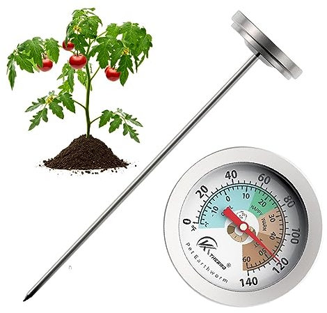 Lambo Termometro da terra – Termometro da giardino da 7 pollici | termometro da terra ben leggibile per piantare, termometro da giardino per seminare