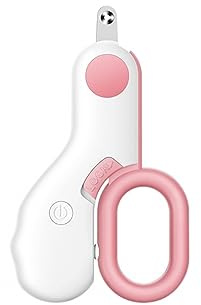 MiOYOOW Taglio Artigli per Gatto Professionale da 2mm, Foro di Taglio Circolare Tagliaunghie per Gatti con Luce LED, Forbici Taglia Unghie Strumento per Gattino Cane