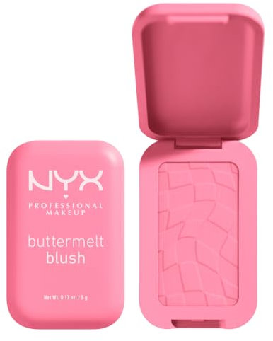 NYX Professional Makeup Buttermelt Powder Blush, Up To 12H Wear, Seamless Blending, Fade and Transfer Resistant, With Shea and Mango Butter, Vegan Formula, Shade: Butta Together