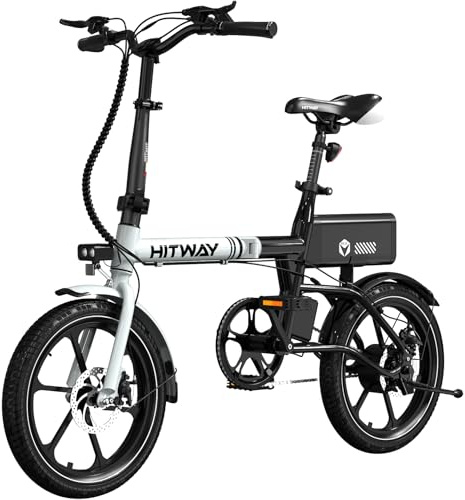 HITWAY Bicicletta elettrica, E-Bike pieghevole da 16, E-Bike da città con motore da 250W, velocità 25km/h, batteria 324Wh Biciclette elettriche BK35S (BK35S-9AH)