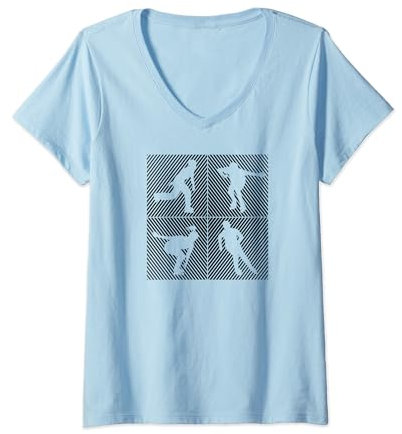 Damen Inline-Skating Rollerskates Inline-Skater Inline-skates T-Shirt mit V-Ausschnitt