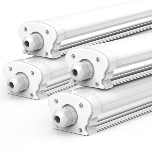 JESLED - 4er Set LED Feuchtraumleuchte 120cm IP65-30W 5200 Lumen - 4000K Neutralweiß - Verknüpfbar - Kellerleuchte, Nassraumleuchte - Feuchtraum Wannenleuchte