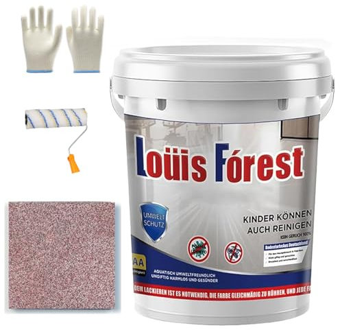 Vgpbphj Louis Forest, Vernice epossidica per pavimenti, colore sabbia per pavimenti, rivestimento lucido effetto marmo, rivestimento impermeabile e antiscivolo per pavimenti del garage (rosa, 0,5