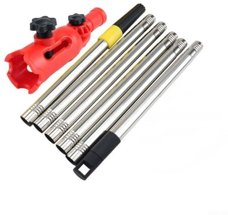 ZWEquipint Barra de extensión de rodillo de pintura, herramienta de sujeción telescópica, para pintura de techo, mango de metal de rotación de 180 grados (juego de 1,7 m)