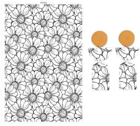 BAOFALI 10 Sheets Transfer Paper for Polymer Clay, Flowers Background Print Polymer Clay Transfer Paper for DIY Art Jewelry Earrings Making 5.82X3.93 inch