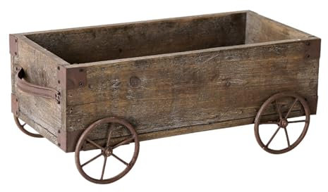 kowaku Carrello Portafiori Rustico in Legno con Ruote per Ufficio