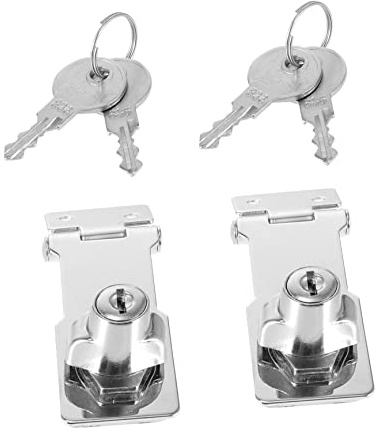 Gatuida 2 juegos Cerraduras de Hasp Inoxidable con Llaves de Cerraduras para Armarios y Puertas Pequeñas Instalación Seguridad Adicional Diseño Práctico y Elegante