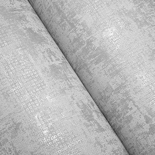 Pamatio Tapete Graue Vliestapete für Wohnzimmer Schlafzimmer – Leicht glänzende Strukturtapete in Zementoptik, Moderne Wand Tapeten im Industriestil – 9,5 x 0,53 m