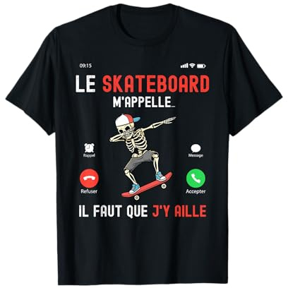 Tee Shirt Homme Skateboard Femme Skate m'appelle Skateur Fan T-Shirt