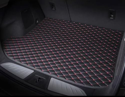 HYLLYP Tappetino Protettivo per Bagagliaio Auto per Ford Explorer EV 2024 2025, Tappetino in Gomma Anti-Scivolo e Impermeabile - Resistente alle Macchie, Black And Red Rice Noodles