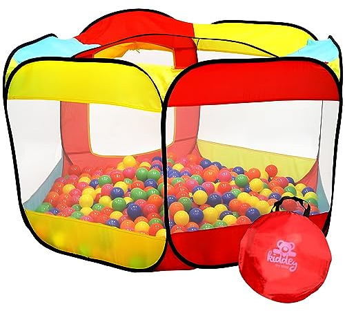 Kids Ball Pit Pop Up Large Tent for Toddlers - Indoor & Outdoor Gift Toys for Infants Girls & Boys, Baby Playpen with Zipper Storage Bag, BallPit Balls Not Included