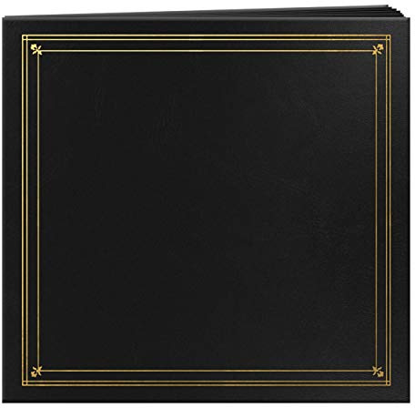 Pioneer Photo Albums BSP-46/BK 204-Pocket Post Bound Leatherette Cover Photo Album for 4 by 6-Inch Prints, Black