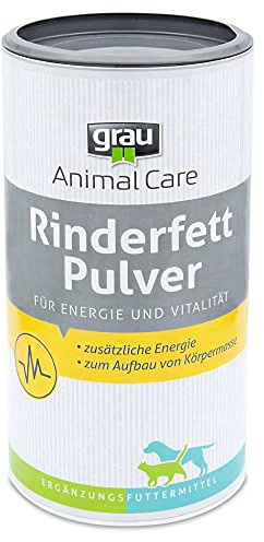 GRAU - l'originale - grasso di manzo in polvere, il fornitore rapido di energia con l'80% di contenuto di grassi, confezione da 1 (1 x 400 g), mangime supplementare per cani e gatti