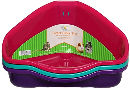 Walter Harrison's Corner Pet Toilet Litter Tray For Small Animals - Rabbits, Chinchillas, Guinea Pigs, Ferrets, Rats - Medium - 34Cm