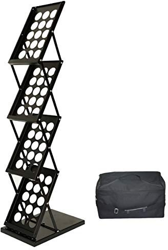 A4 Prospektständer Infoständer faltbar Katalogständer aus Metall schwarz inkl. Tragtasche