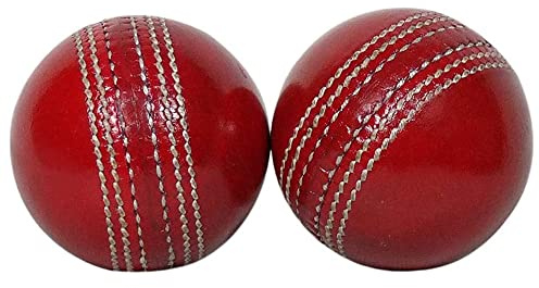 AnNafi® Cricket Rubber Soft Balls for Practice A Grade Handstitched RED| Senior Official | Red Cricket Ball for Practice, Knocking & Training | Sports Leather Cricket Balls for Match (2)