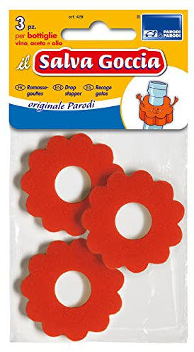 PARODI & PARODI - Goutte Bouteille de vin, Huile, vinaigre 3 pièces colorées, Anneaux d'arrêt d'huile et de Boissons Anti-Goutte pour Le Cou Bouteille, Bouchons Anti-Gouttes en éponge Anti-Taches,