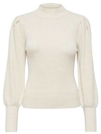 Only Suéter de Punto Femenino de Cuello Alto suéter de Punto, Blancocap Gris, XS