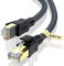 CABNEER Cat 8 Ethernet Cable 20M, High-Speed Gigabit Braided RJ45 LAN Patch Cord, 40Gbps 2000Mhz, Lan Network Cable Compatible for Modem, Router, Faster than Cat7
