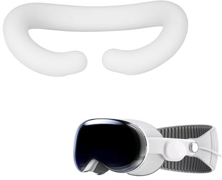 kwmobile VR Silikon Maske kompatibel mit Apple Vision Pro Cover - Silikonmaske VR-Brillen-Maske gegen Schweiß und Verschmutzung - Weiß