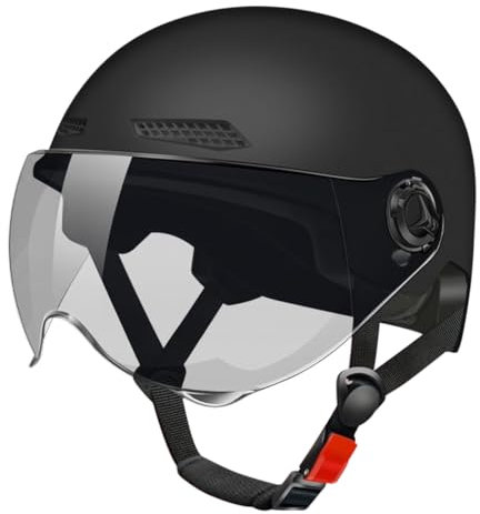 AOOPOO Fahrradhelm für Herren Damen, Atmungsaktiv Fahrradhelm mit Visier, Leichter Halbhelm, Radfahrer Rollerhelme mit Abnehmbarer Sonnenschutzkappe, Allround Helm für E-Bike, Mountainbike & Citybike