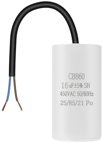 OFFCUP CBB60 Condensateur de Démarrage, 450v 16μF 50/60HZ Condensateur de Moteur, Condensateurs Microfarad avec fil pour Pompe Piscine Climatiseur Moteur