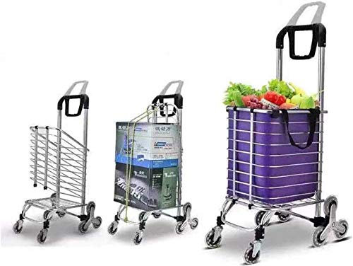 LKYLGYU Chariot de courses pliable avec roues d'escalier – Chariot de magasin 2 en 1 et diable, sac amovible pour supermarché à roulettes