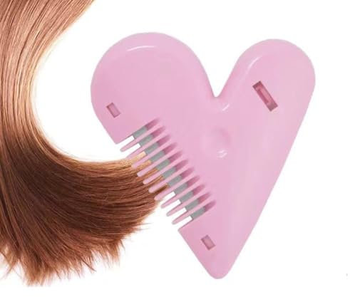 XINCHENG Heart Shaped Bangs Trimmer, Hair Thinning Comb, Hair Split End Trimmer, Hair Cut Accessories Grooming Thinning Hair Cutter Tool for Kids Women