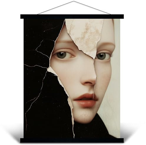 PANORAHMA BILDERRAHMEN Posterleiste 51cm / Posterschiene aus Massiv-Holz/Magnetischer Posterhalter für alle Größen/Einfache Posteraufhängung & unkompliziertes Wechseln/Schwarz