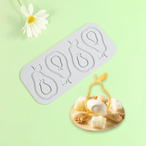 mostsom Stampo in silicone a forma di pera per torte in 3D, per caramelle, zucchero, pizzo, fai da te, per argilla polimerica, dessert e cupcake (H_ pera)