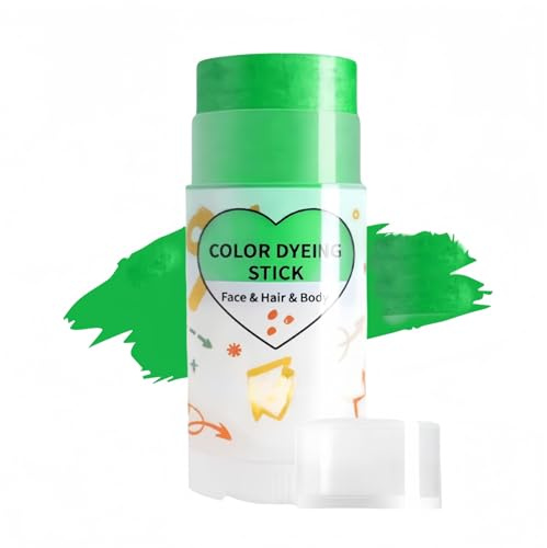 Green Shimmer Face Body Paint Stick,Face Paint Stick Washable,Body Crayons,Waterproof Cream Face Body Hair Paint Stick,Makeup Face Painting,Body Paints for Adults,Halloween Face Paints,Facepaints