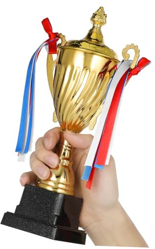 Abaodam Coppa Premio Metallo Grande 28,5 Cm Decorativa per Competizioni Sportive Calcio Base Stabile per Celebrazioni e Esposizione su Scrivanie