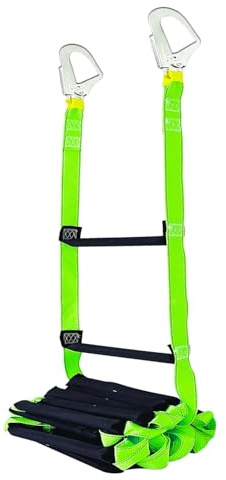 Fire Escape Ladder with 2 Heavy Hooks, 16.7 Feet Emergency Fire Ladder for 2-3 Story Homes, Reusable Safety Rope Ladders for Balcony Railing Treehouse, Green