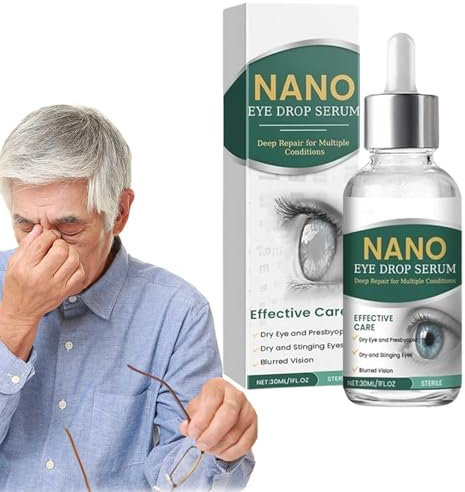 Ourlyard Nano Eye Drops Serum, 30 ml Ourlyard Eye Drops, gocce oculari per la presbiopia - Allevia l'affaticamento oculare, idratazione istantanea, gocce per la cura degli occhi (1PCS)