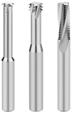 5 pezzi Fresa for filettatura singola/tripla/completa in metallo duro Fresa for filettatura singola e tre denti lavorazione CNC in alluminio(5pcs Single Uncoated,M6x1.0)