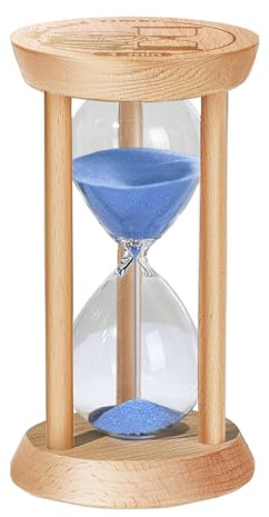 SuLiao Sanduhr Glas Timer, Sanduhr 3 Minuten Holz, Blau Sanduhr Klein for Kinder, Sanduhr-Timer, Tischdekoration, geeignet zum Kochen,Zähneputzen, Lernen,Spiel Timing,Kreative Geschenke