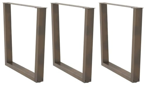 Zeehear Lot de 3 pieds de table à manger en forme de V - En acier naturel - 90 x (72-73,3) cm - En acier revêtu par pulvérisation - Réglables - Pour table à manger et bureau