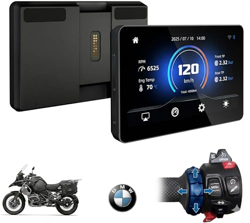 Qzonnect Display da Moto da 6,2 per BMW R1200GS R1250GS F800 F900 S1000XR, Wireless CarPlay & Android Auto, WonderWheel Compatibile e Lettore di Dati del Veicolo, IP67