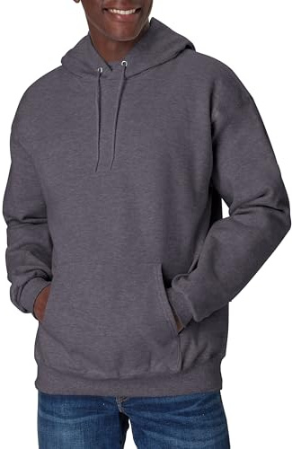 Hanes Men's Ultimate Cotton Heavyweight Pullover Hoodie Sweatshirt, Charcoal Heather, XX-Large