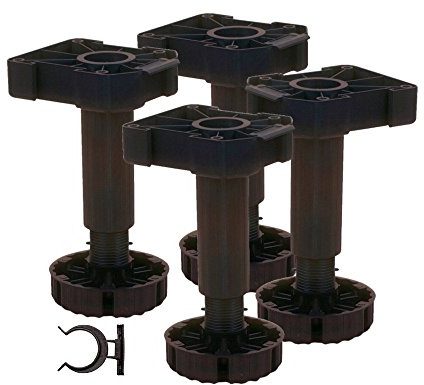 4 er Set Sockelhöhenversteller 200 mm zum Anschrauben incl. Sockelbefestigung