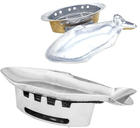 Shabu Hot Pot Set Fish Plate Shape and Stove Aluminum Thai Style Asian Street Food Approximatly size W. 7 x L.15