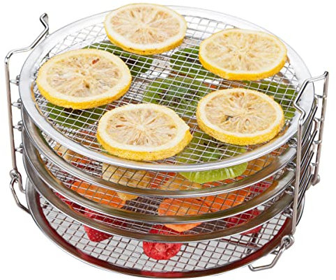 Kispog Dehydrator Rack For Ninja Foodi 6.5 & 8 qt, Instant Pot Duo Crisp 8 qt. Food Grade Stainless Steel