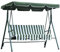 Outsunny 3 Seater Garden Swing Chair with Adjustable Tilting Canopy, Outdoor Hammock Bench with Steel Frame, Padded Seat for Patio Yard Outside, Green