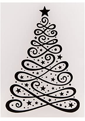 NZJ Merry Christmas Tree Decoration Plastic Embossing Folders for Card Making Scrapbooking and Other Paper Crafts