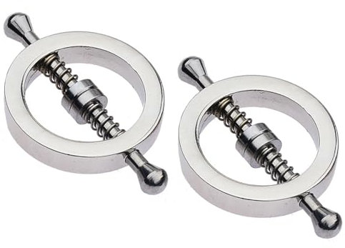 Nipple Clamps Breast Clamps 2Pcs Fake Nipple Piercings Stainless Steel Non-Piercing Nipples Shields Rings Body Jewelry for Women