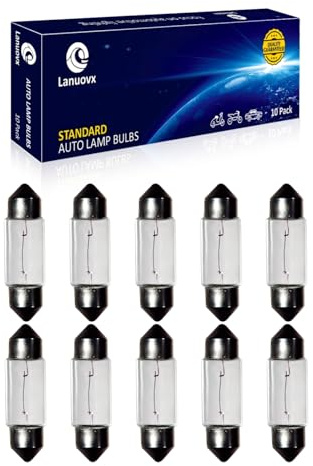 Lanuovx 10 stycken lampa för soffbord 24 V 10 W Sv8,5–8 T3.25 10 x 36 mm xenonljus registreringsskyltbelysning, interiörljus, bagagerum för personbilar